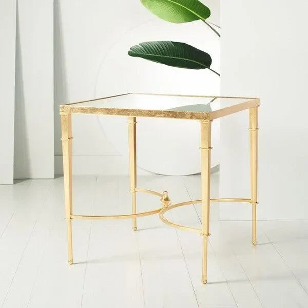Mendez Metal Accent Table in Gold - The Mayfair Hall