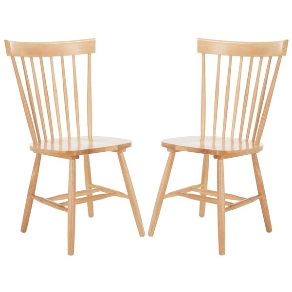 Parker Wood Spindle Back Dining Chair in Natural (Set of 2)