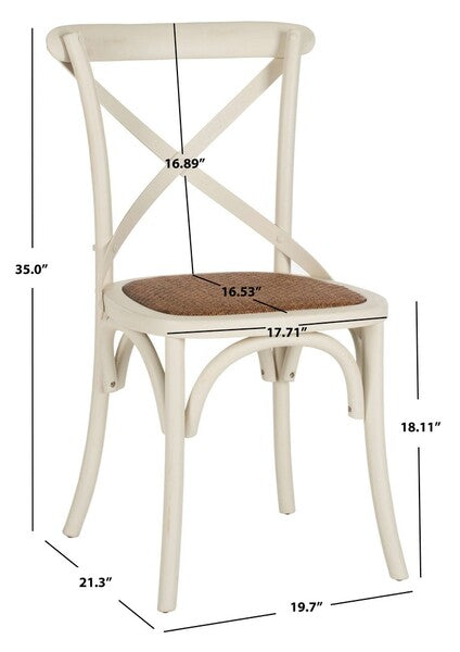 Franklin X Back Farmhouse Dining Chair in Antique White (Set of 2)