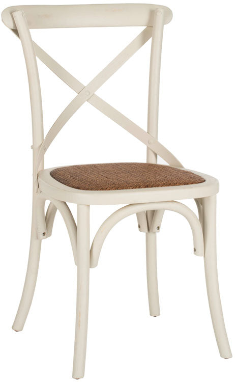 Franklin X Back Farmhouse Dining Chair in Antique White (Set of 2)