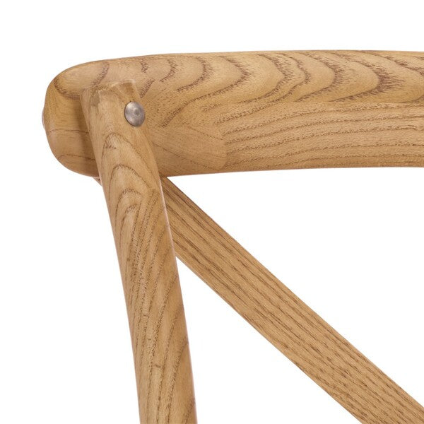 Franklin X Back Farmhouse Dining Chair in Weathered Oak (Set of 2)