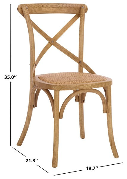 Franklin X Back Farmhouse Dining Chair in Weathered Oak (Set of 2)