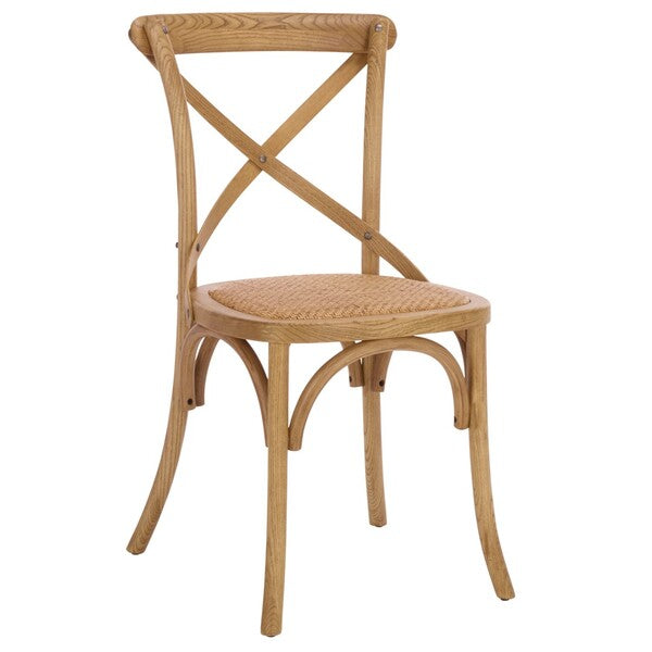 Franklin X Back Farmhouse Dining Chair in Weathered Oak (Set of 2)