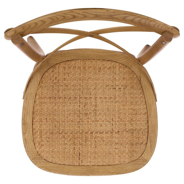 Franklin X Back Farmhouse Dining Chair in Weathered Oak (Set of 2)