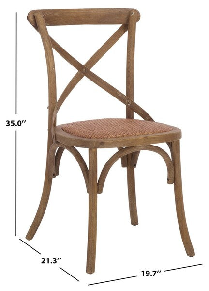 Franklin X Back Farmhouse Dining Chair in Weathered Gray (Set of 2)