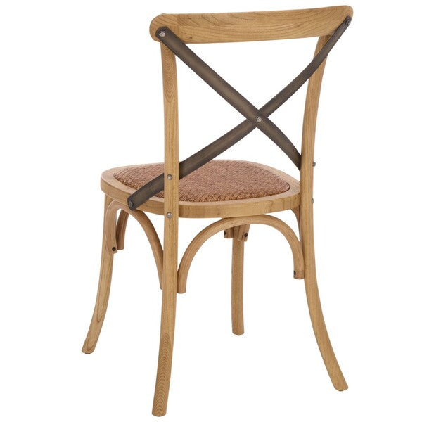 Eleanor X Back Farmhouse Dining Chair in Weathered Oak (Set of 2)