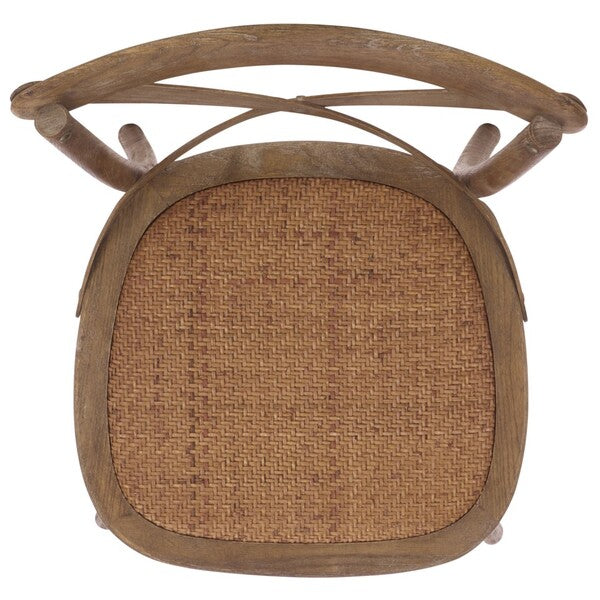 Franklin Oak Counter Stool in Weathered Grey with Rattan Seat