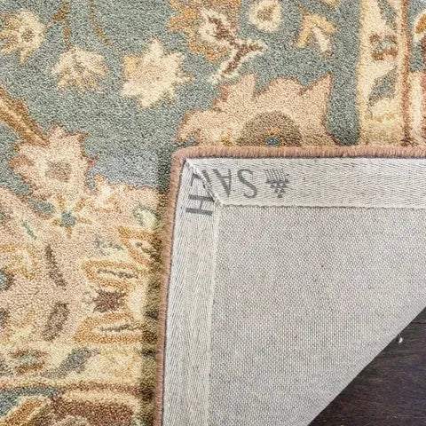 Anatolia Wool Pile Rug in Teal and Camel - The Mayfair Hall