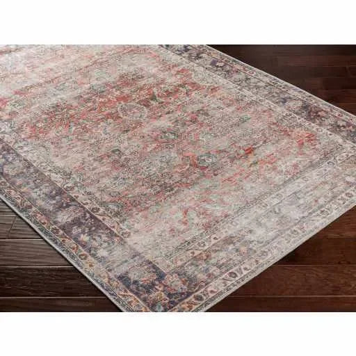 Rust Anahawan Distressed Washable Area Rug - Clearance - The Mayfair Hall