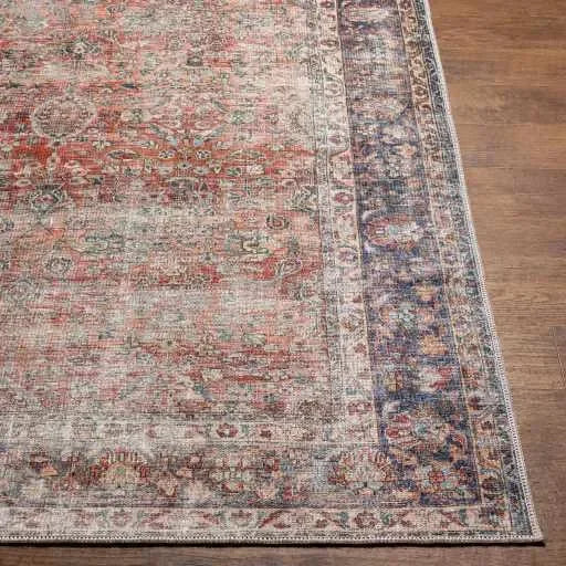 Rust Anahawan Distressed Washable Area Rug - Clearance - The Mayfair Hall
