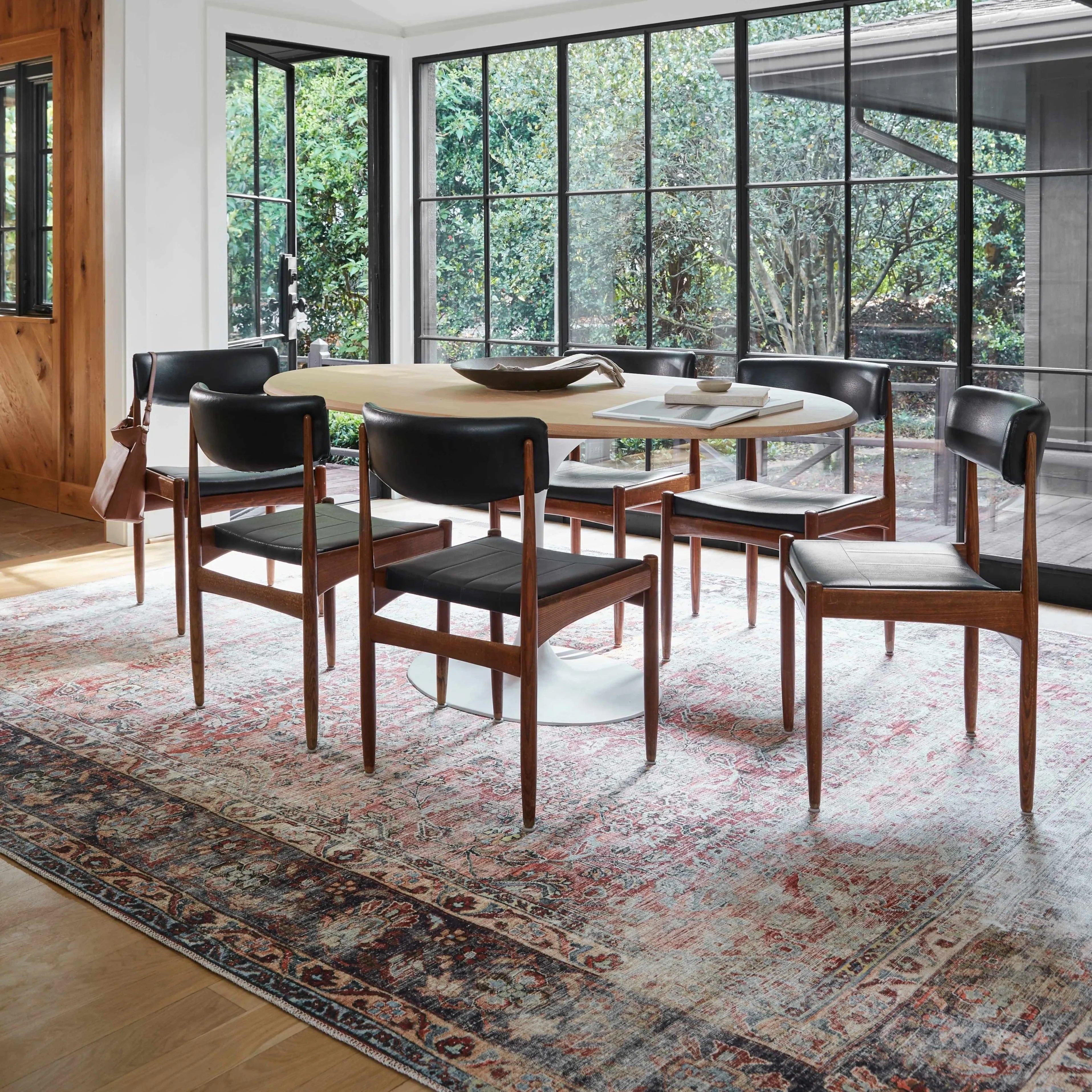 Rust Anahawan Distressed Washable Area Rug - Clearance - The Mayfair Hall