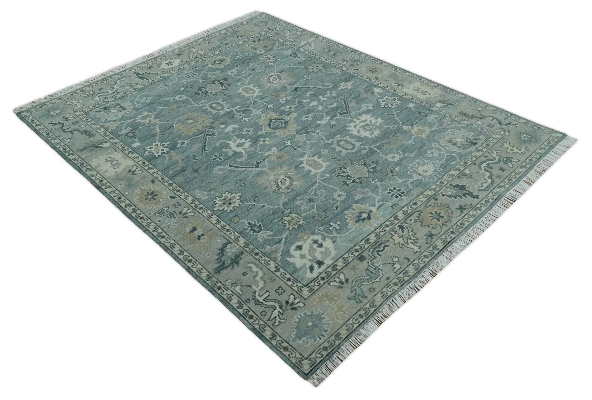 Antique 3x5, 4x6, 5x8, 6x9, 8x10, 9x12 Hand Knotted Oushak Gray and Silver Traditional Persian Area Rug | NT22 - The Rug Decor