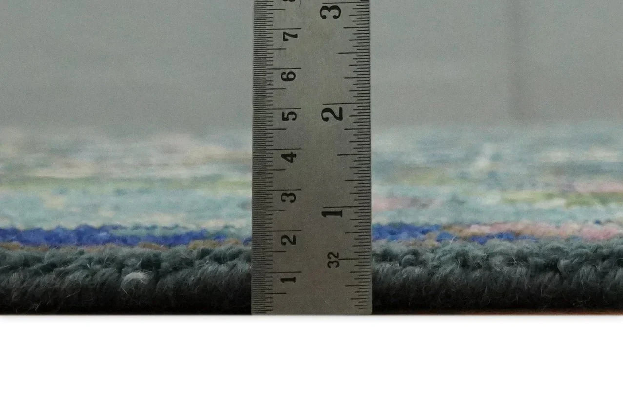 Antique Hand Knotted Green, Moss, and Blue Traditional Turkish Vintage Oushak Custom Made Wool Area Rug