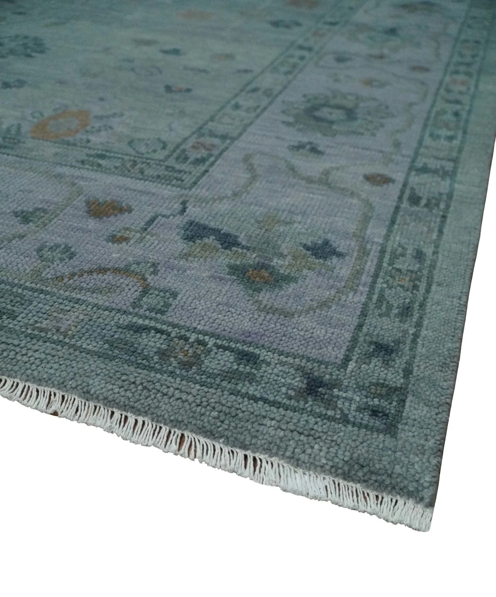 Antique 5x8, 6x9, 8x10, 9x12 Hand Knotted Oushak Charcoal and Silver Traditional Area Rug | NT31 - The Rug Decor