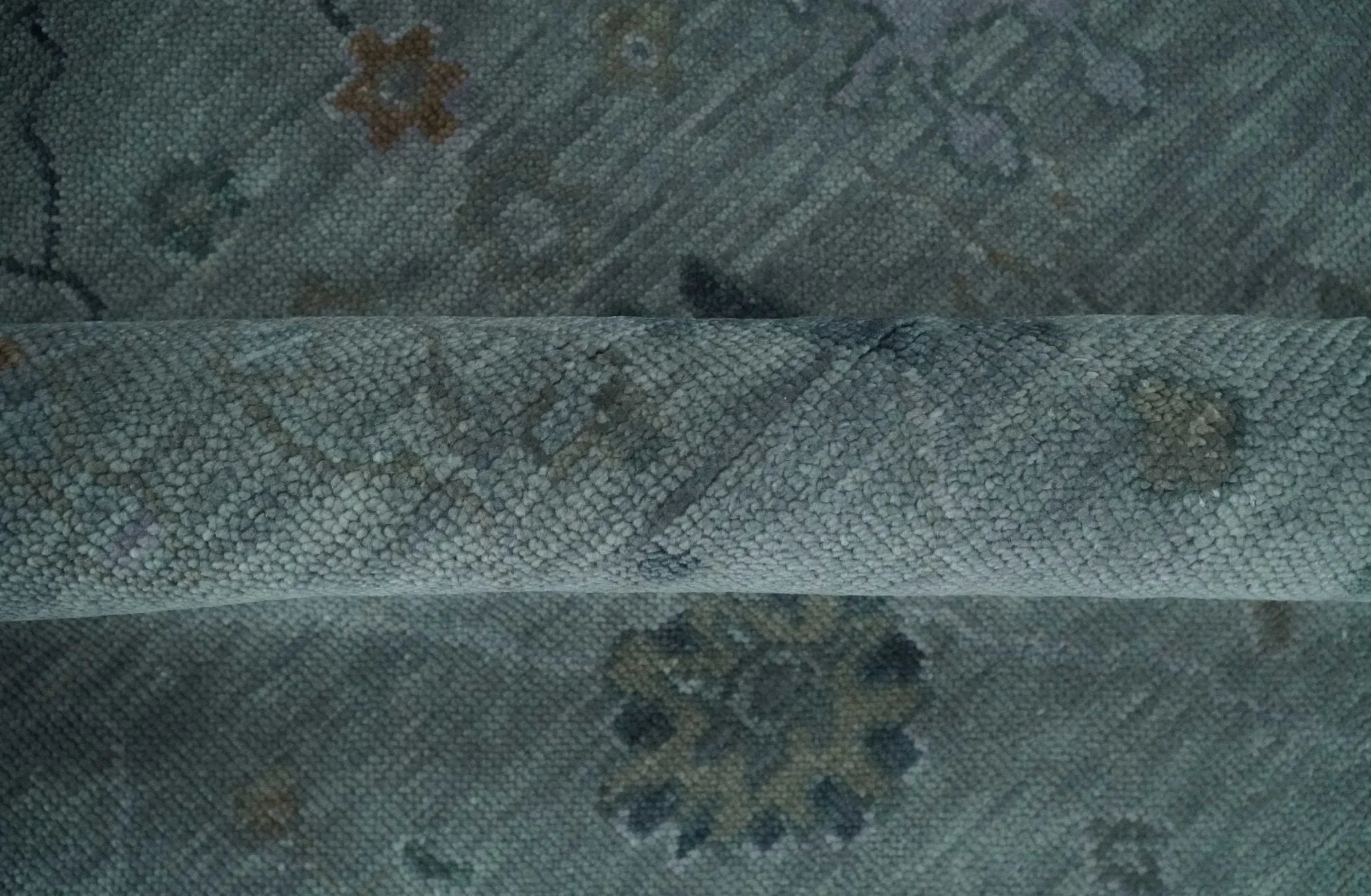 Antique 5x8, 6x9, 8x10, 9x12 Hand Knotted Oushak Charcoal and Silver Traditional Area Rug | NT31 - The Rug Decor