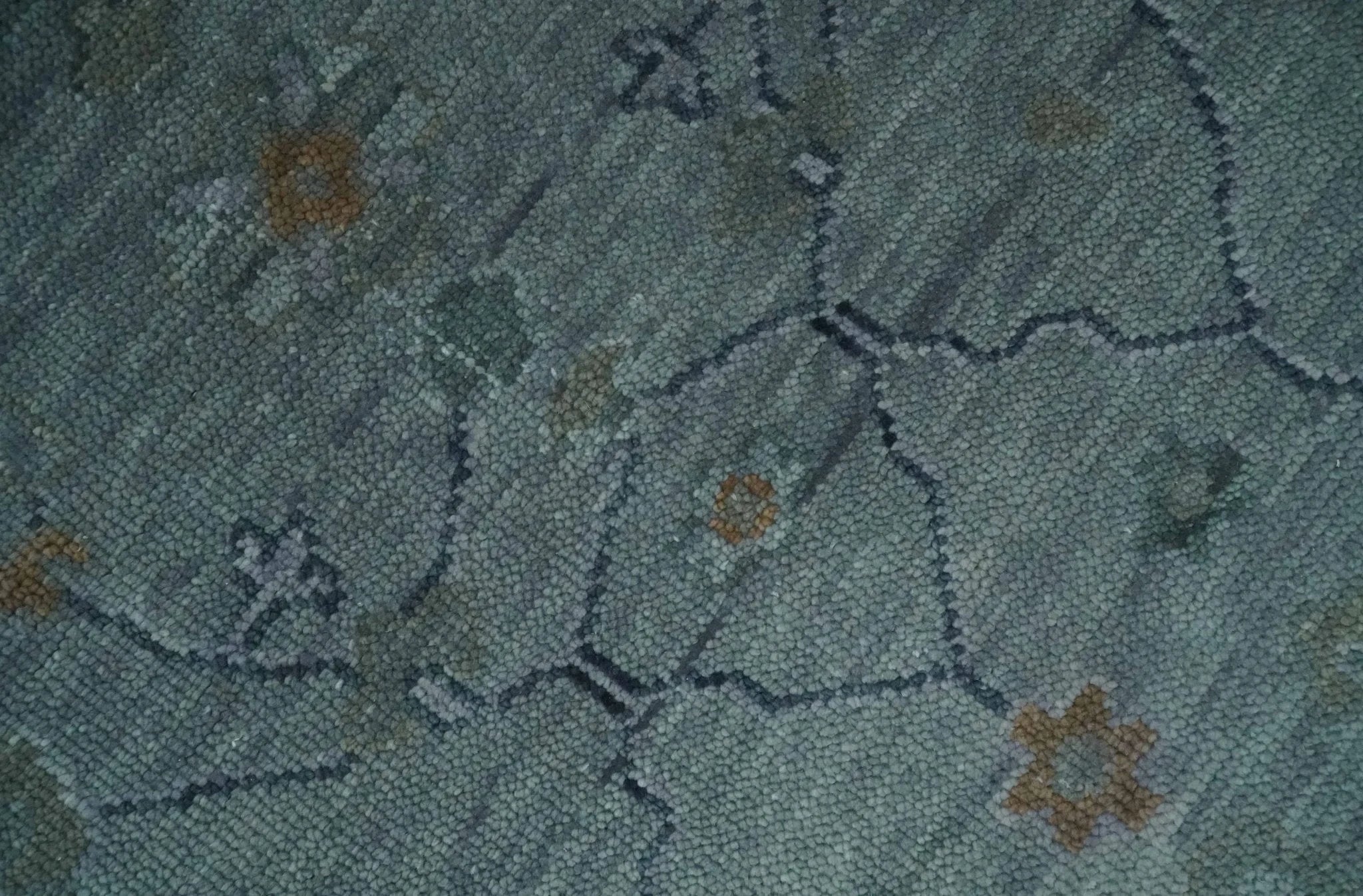 Antique 5x8, 6x9, 8x10, 9x12 Hand Knotted Oushak Charcoal and Silver Traditional Area Rug | NT31 - The Rug Decor