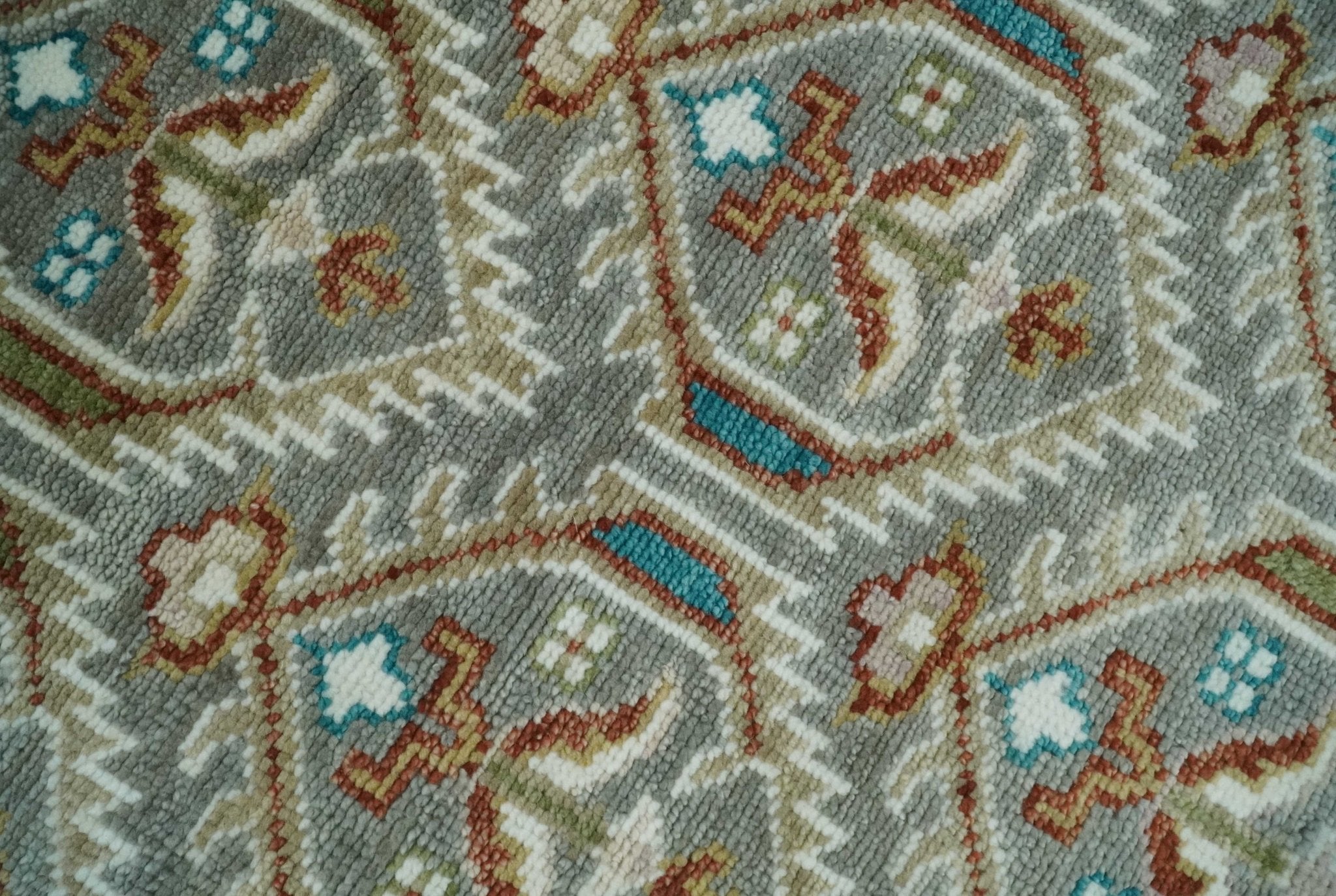 Antique 8x10, 9x12, 10x14 and 12x15 Hand Knotted Silver, Ivory and Rust Traditional Antique Persian Pile Area Rug | TRDCP1129 - The Rug Decor