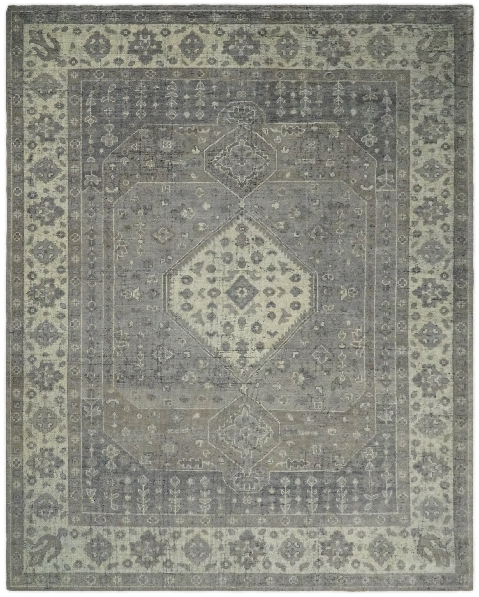 Antique 8x10 Gray and Beige Traditional Persian Area Rug | TRD2275 - The Rug Decor