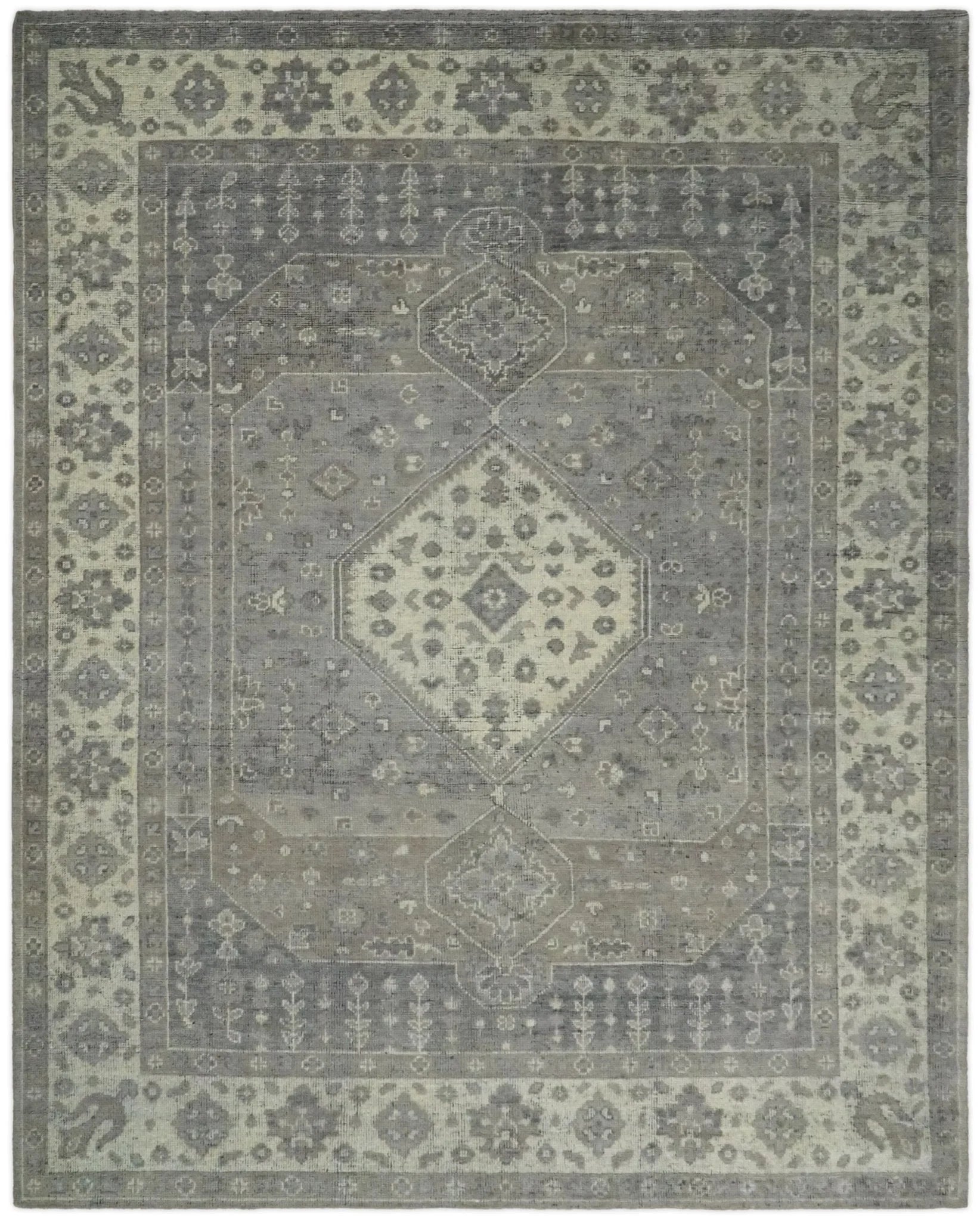 Antique 8x10 Gray and Beige Traditional Persian Area Rug | TRD2275 - The Rug Decor