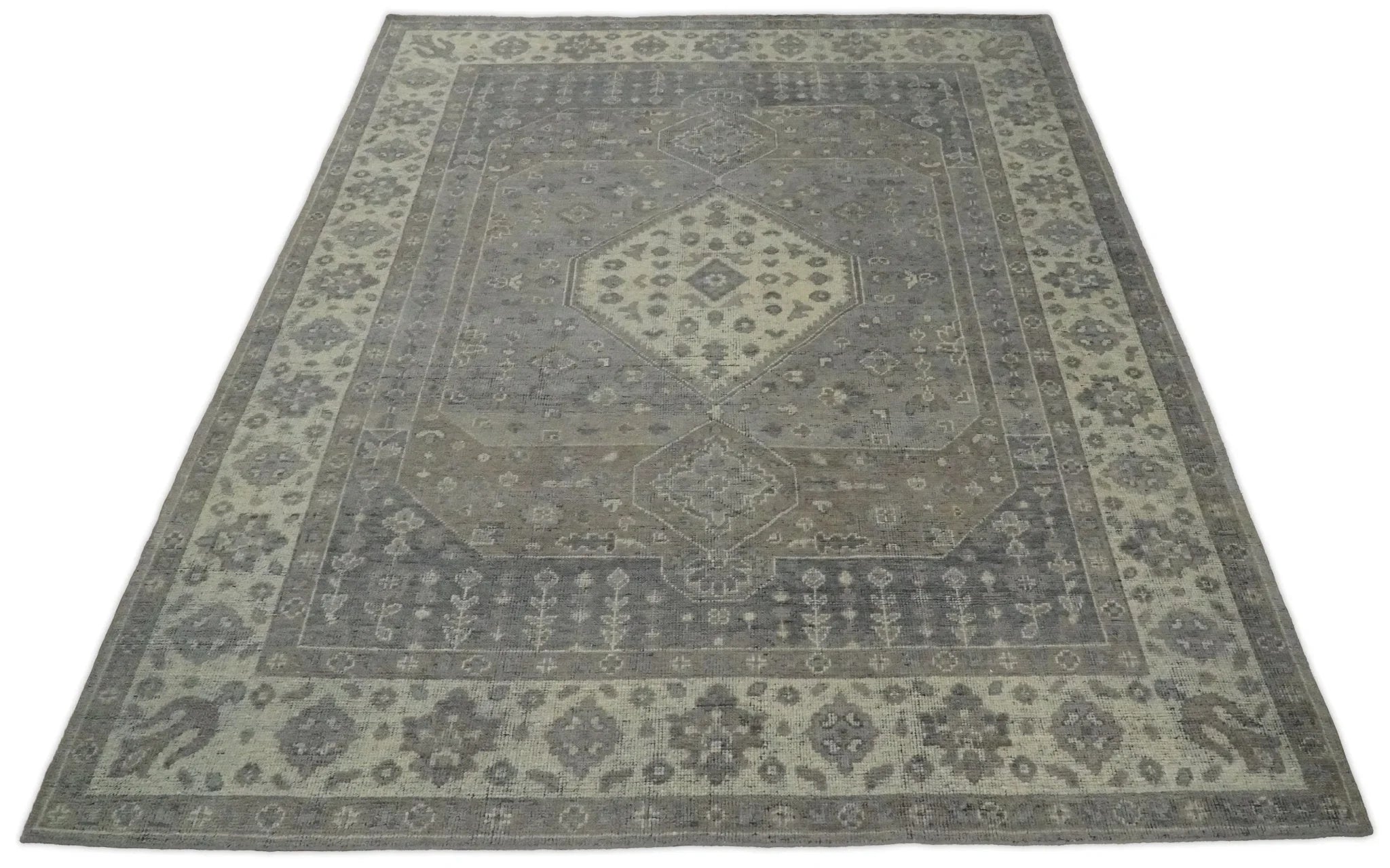 Antique 8x10 Gray and Beige Traditional Persian Area Rug | TRD2275 - The Rug Decor