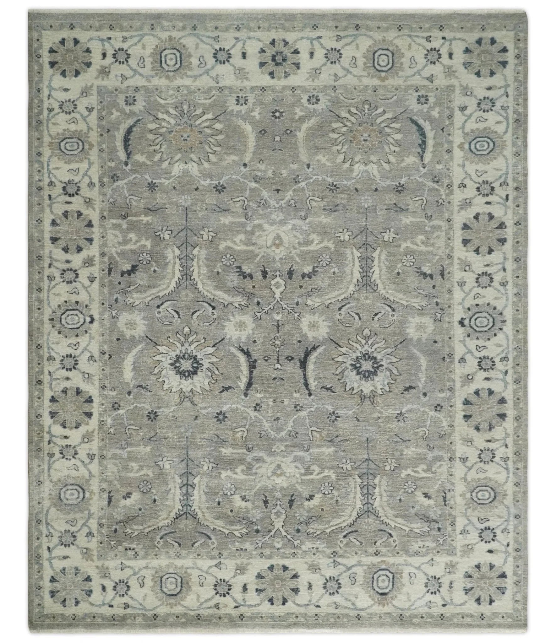 Antique Distressed Brown and Beige 5x8, 6x9, 8x10 and 9x12 Hand Knotted Traditional Persian Vintaage Wool Rug | TRD2360 - The Rug Decor