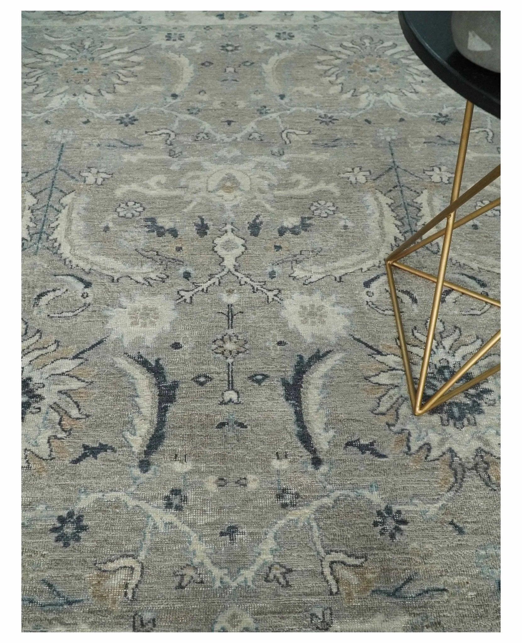 Antique Distressed Brown and Beige 5x8, 6x9, 8x10 and 9x12 Hand Knotted Traditional Persian Vintaage Wool Rug | TRD2360 - The Rug Decor