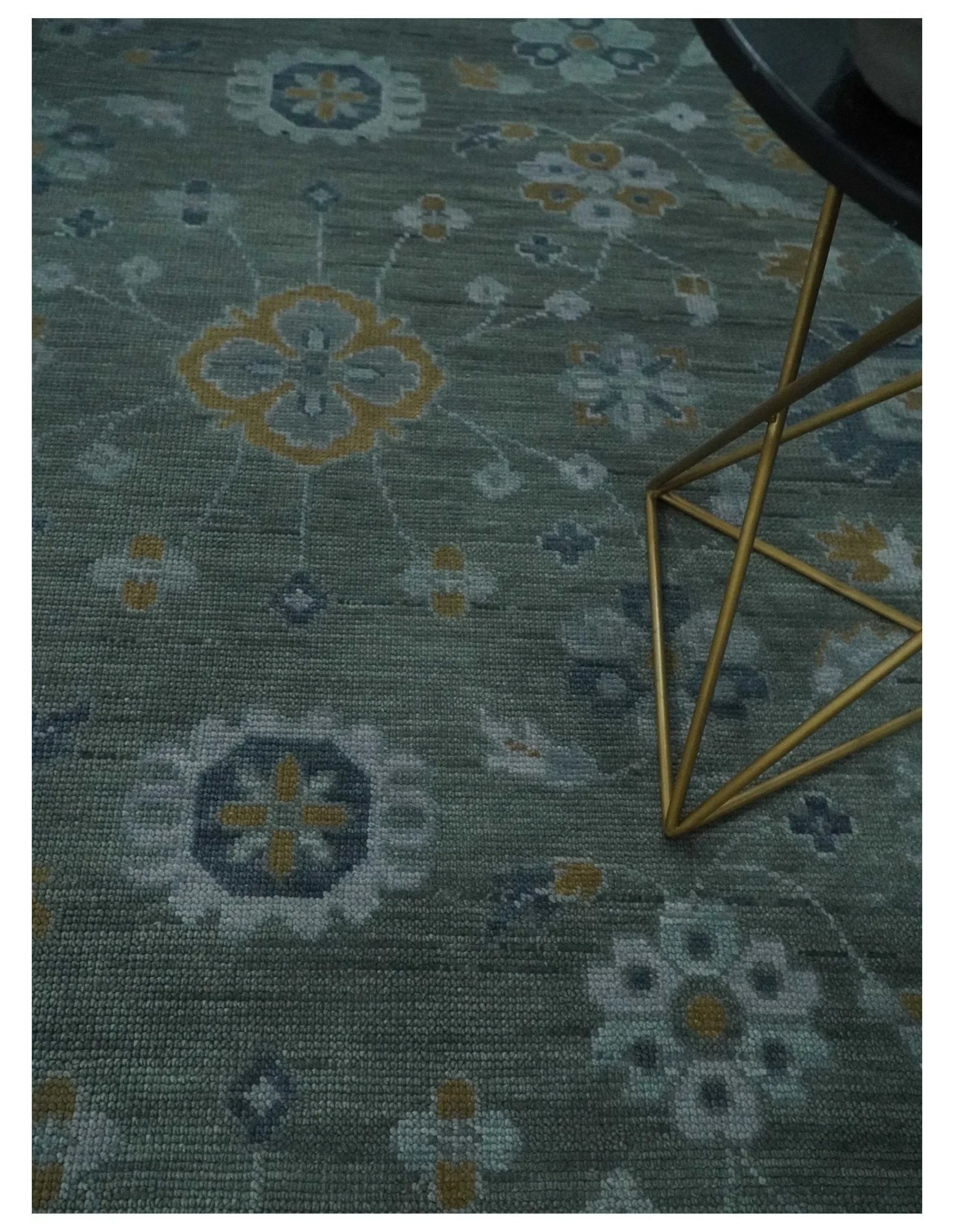 Antique Finish Gray Hand knotted Traditional Oushak Custom Made wool Area Rug - The Rug Decor