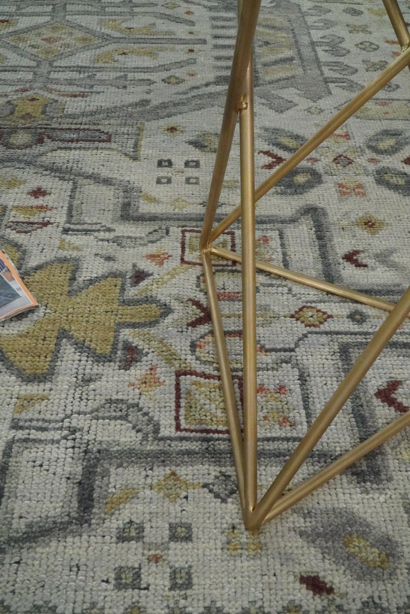 Antique Hand Knotted 8x10 Gray and Silver Traditional Medallion Area Rug | TRD2388 - The Rug Decor