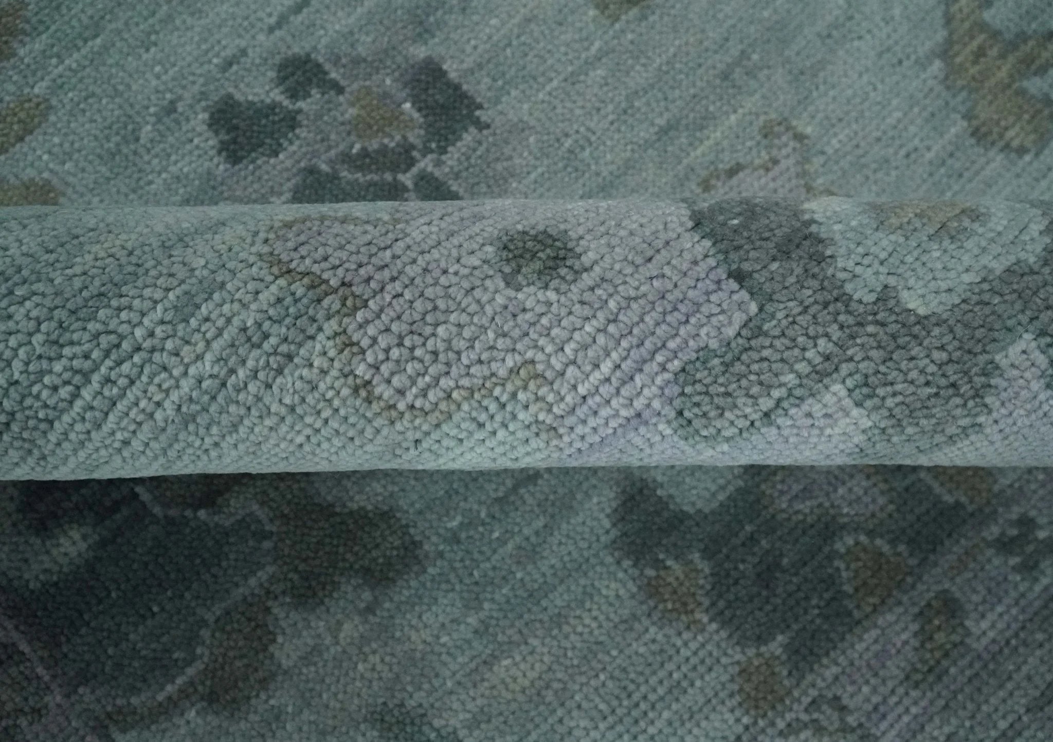 Antique look Bluish Gray Hand knotted Traditional Oushak Multi Size wool area Rug - The Rug Decor