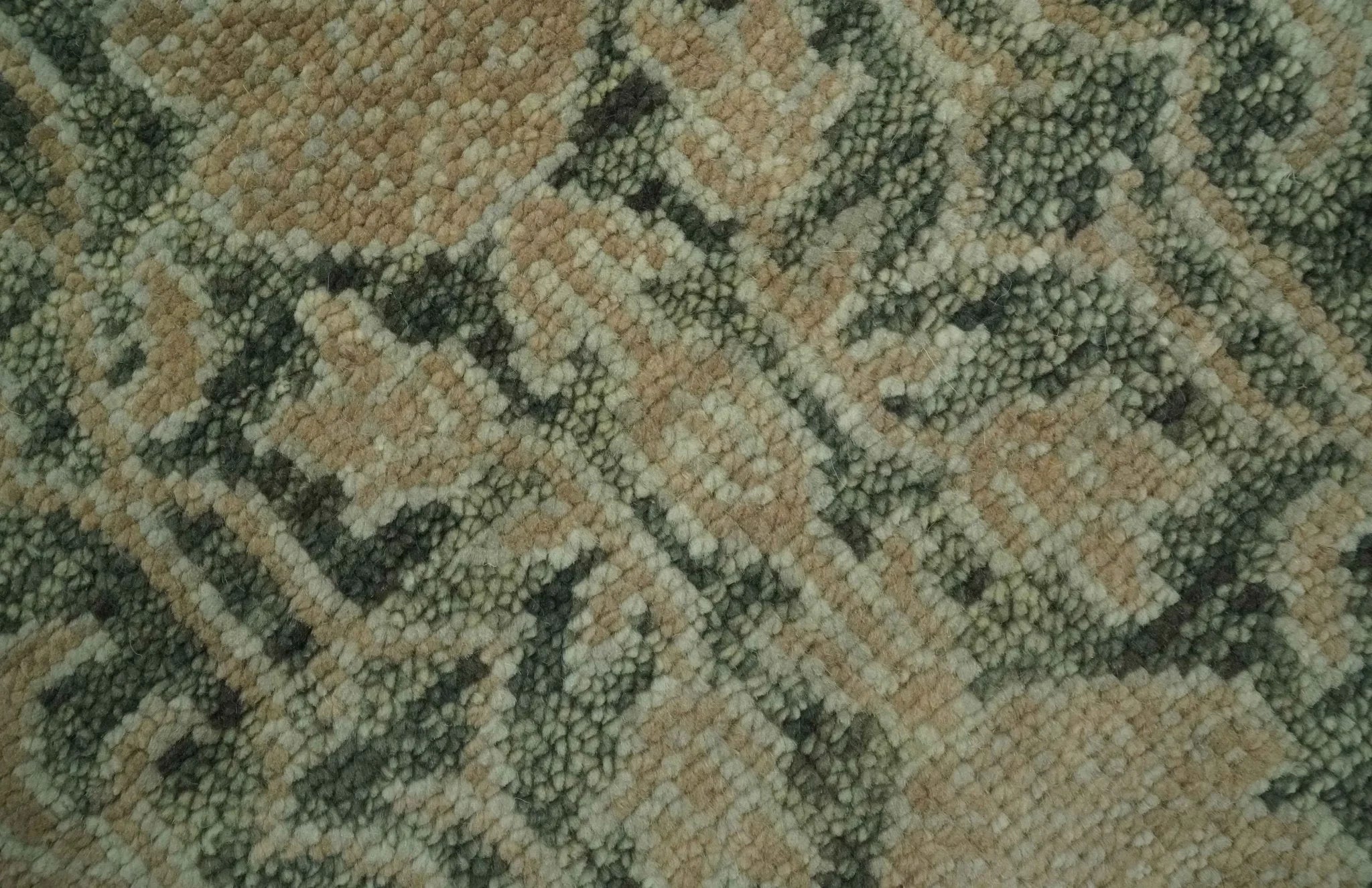 Antique look vintage style Green, Beige and Brown traditional Hand Knotted Multi Size wool rug - The Rug Decor