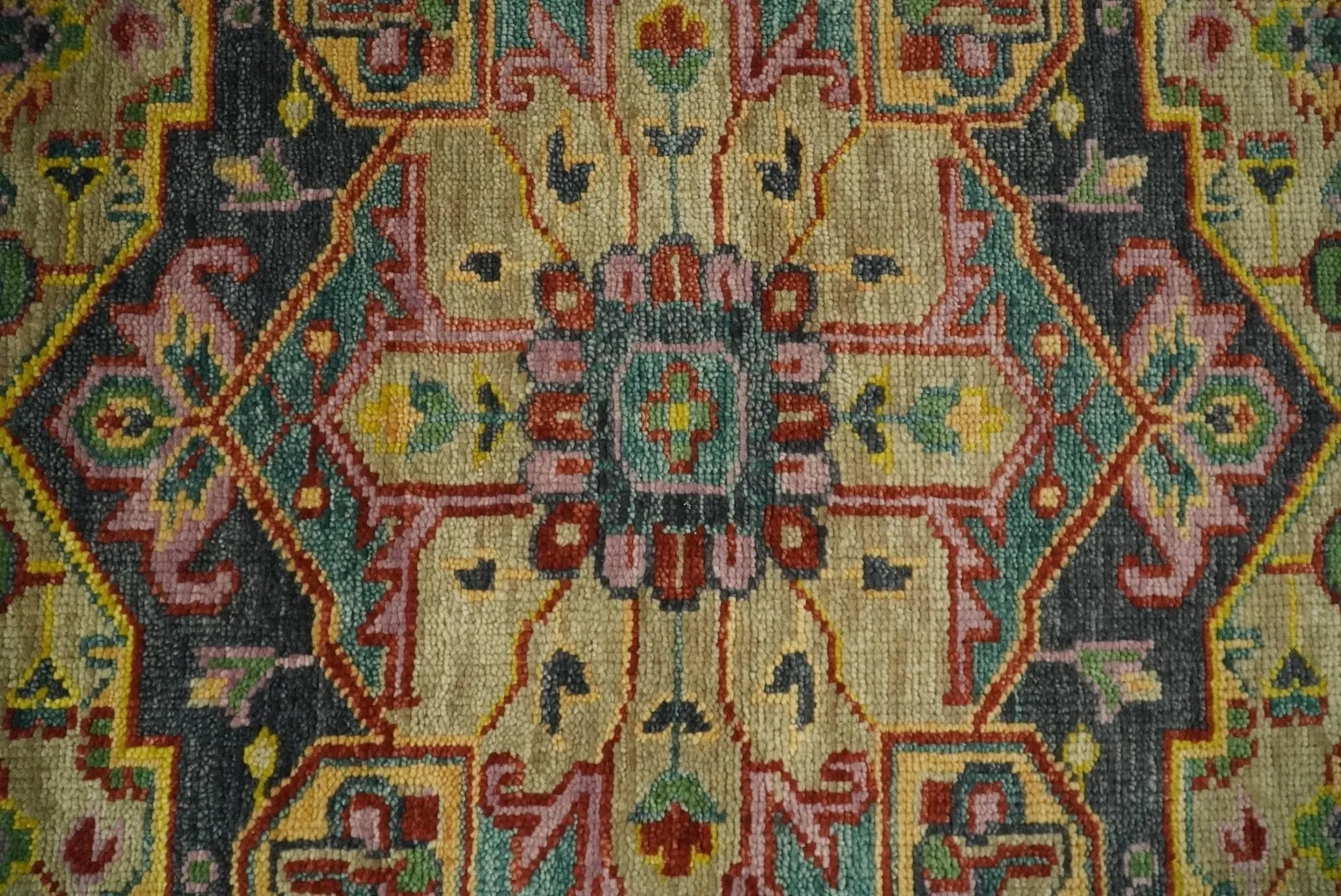 Antique Moss Green and Pink Traditional Multi Size Wool Area Rug - The Mayfair Hall