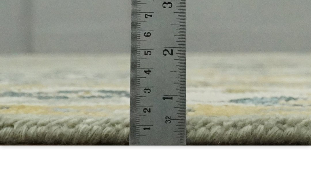 Antique Moss 5x8, 6x9, 8x10, 9x12, 10x14 and 12x15 Hand Knotted Silver and Gold Traditional Persian Vintage Heriz Serapi Wool Rug | TRDCP706 - The Rug Decor