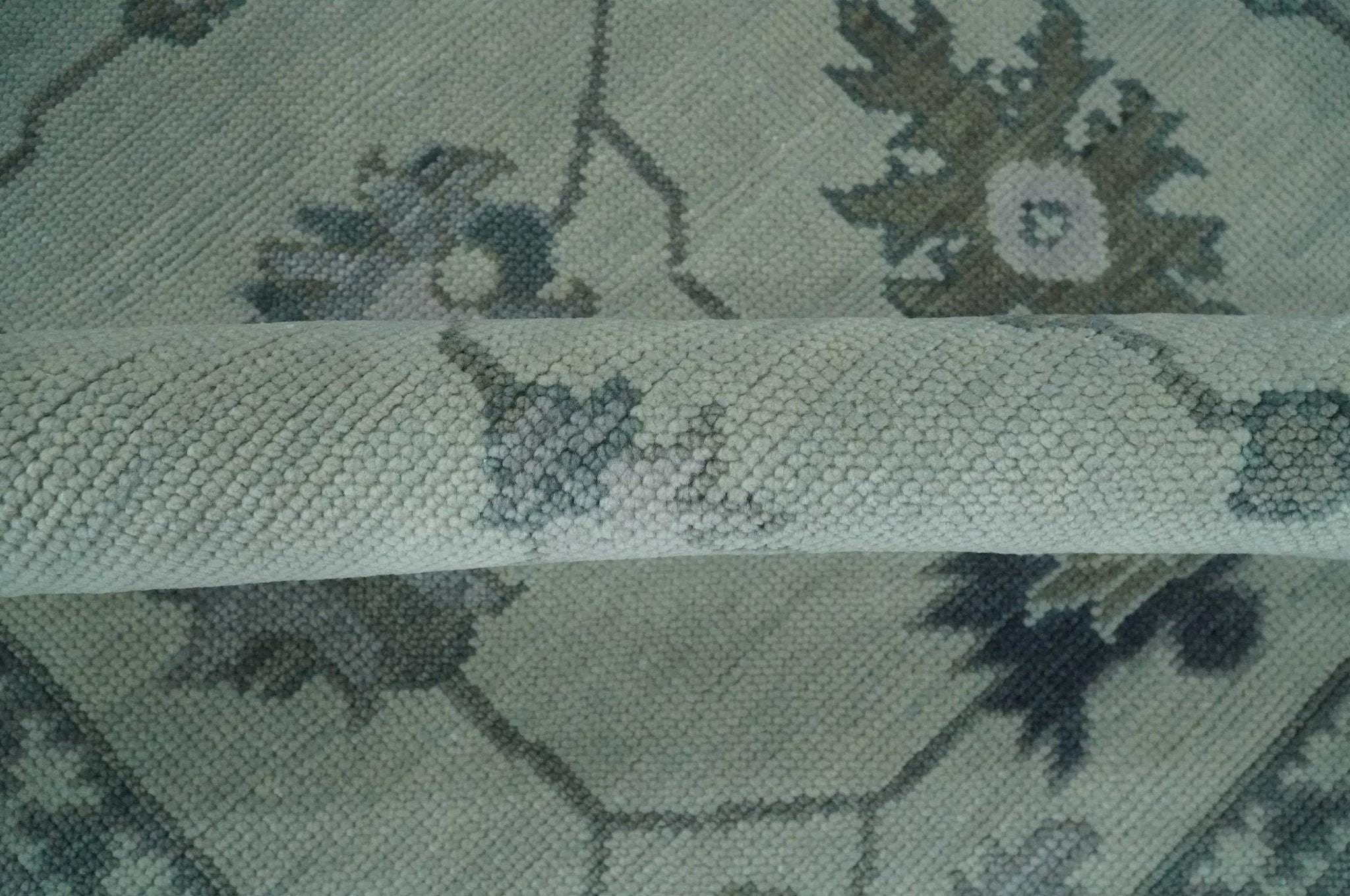 Antique multi size 6x9, 8x10, 9x12 Hand Knotted Oushak Beige and Silver Traditional Persian Area Rug | NT29 - The Rug Decor