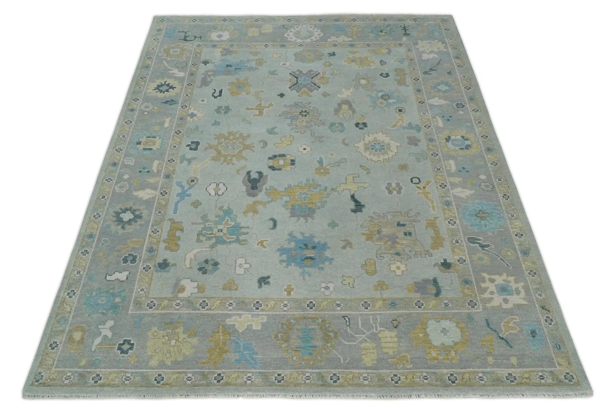 Antique Persian Oushak 6x9, 8x10, 9x12, 10x14 and 12x15 Wool Silver and Gold Vibrant Colorful Hand knotted Oushak Area Rug | NT11 - The Rug Decor