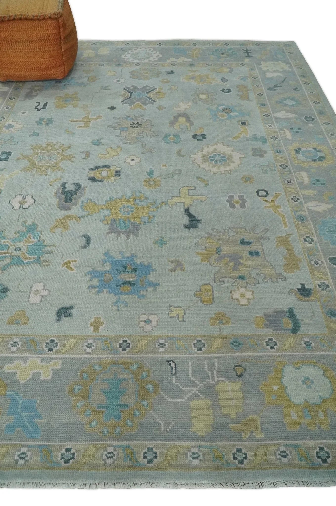 Antique Persian Oushak 6x9, 8x10, 9x12, 10x14 and 12x15 Wool Silver and Gold Vibrant Colorful Hand knotted Oushak Area Rug | NT11 - The Rug Decor