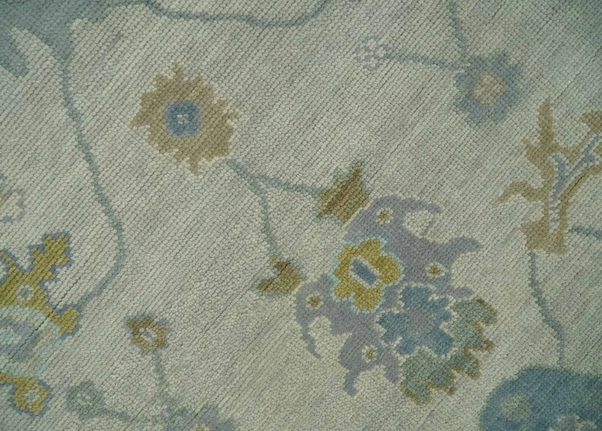 Antique Silver Hand knotted Traditional Multi Size Oushak Wool area Rug - The Mayfair Hall