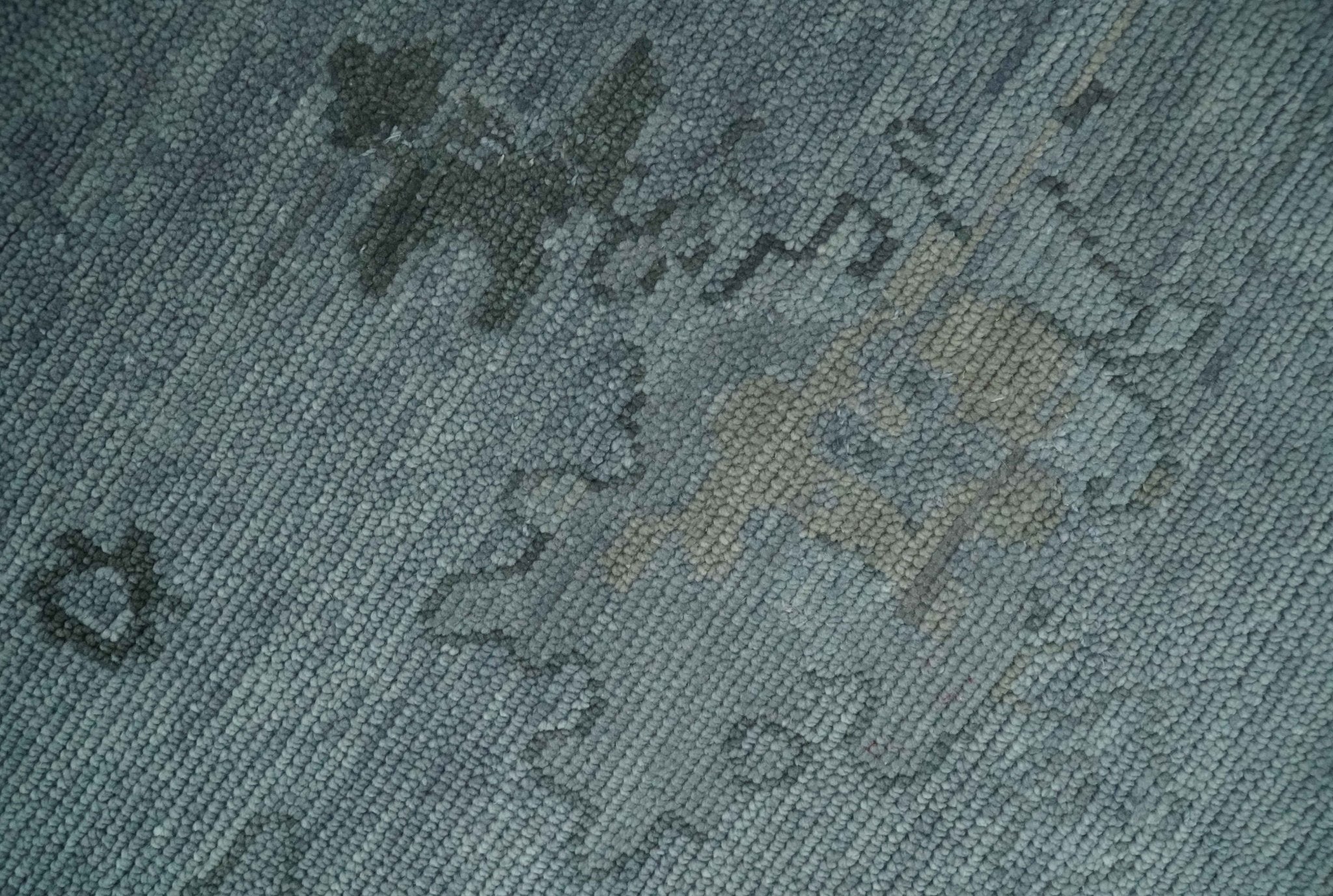 Antique style Blue and Silver Hand Knotted Multi Size Oushak Wool Area Rug - The Rug Decor