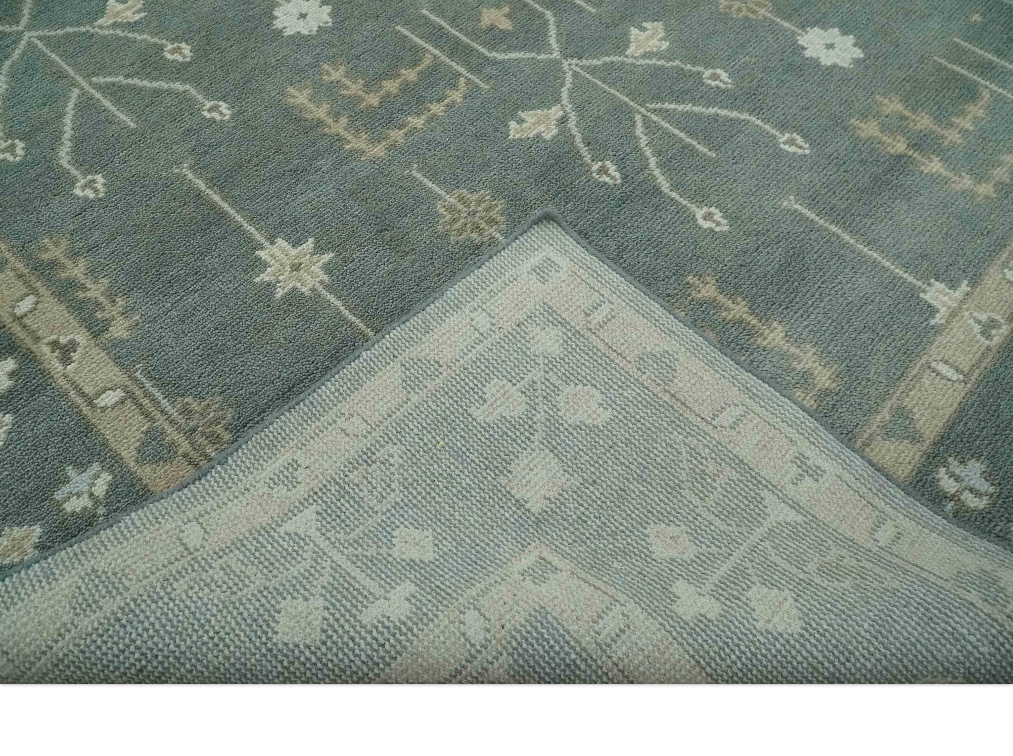 Antique Style Tree of life Gray, Beige and Silver Traditional Hand Knotted Custom Made wool Area Rug - The Rug Decor