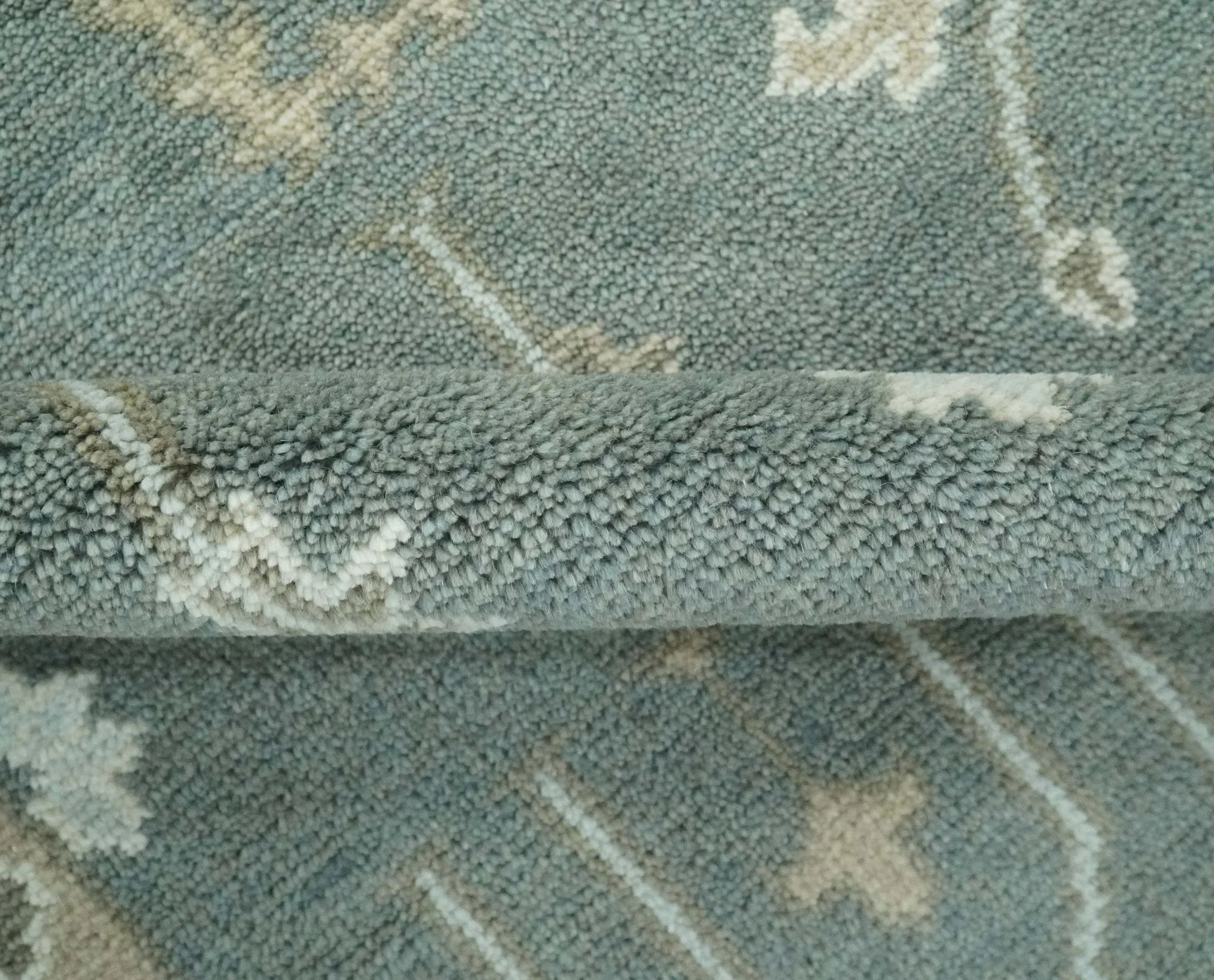 Antique Style Tree of life Gray, Beige and Silver Traditional Hand Knotted Custom Made wool Area Rug - The Rug Decor