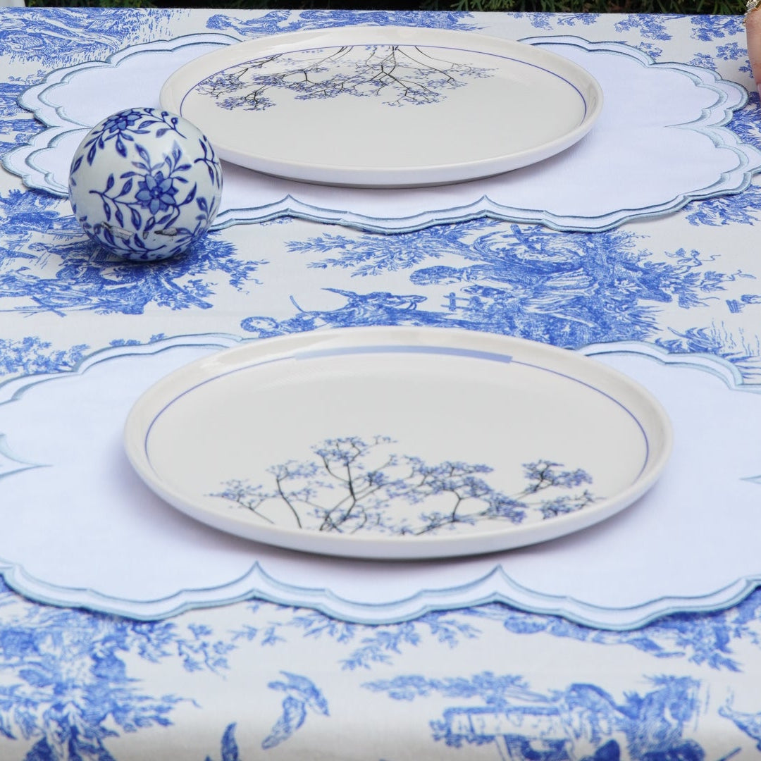 AQUELLE WHITE RECTANGLE FABRIC PLACEMAT