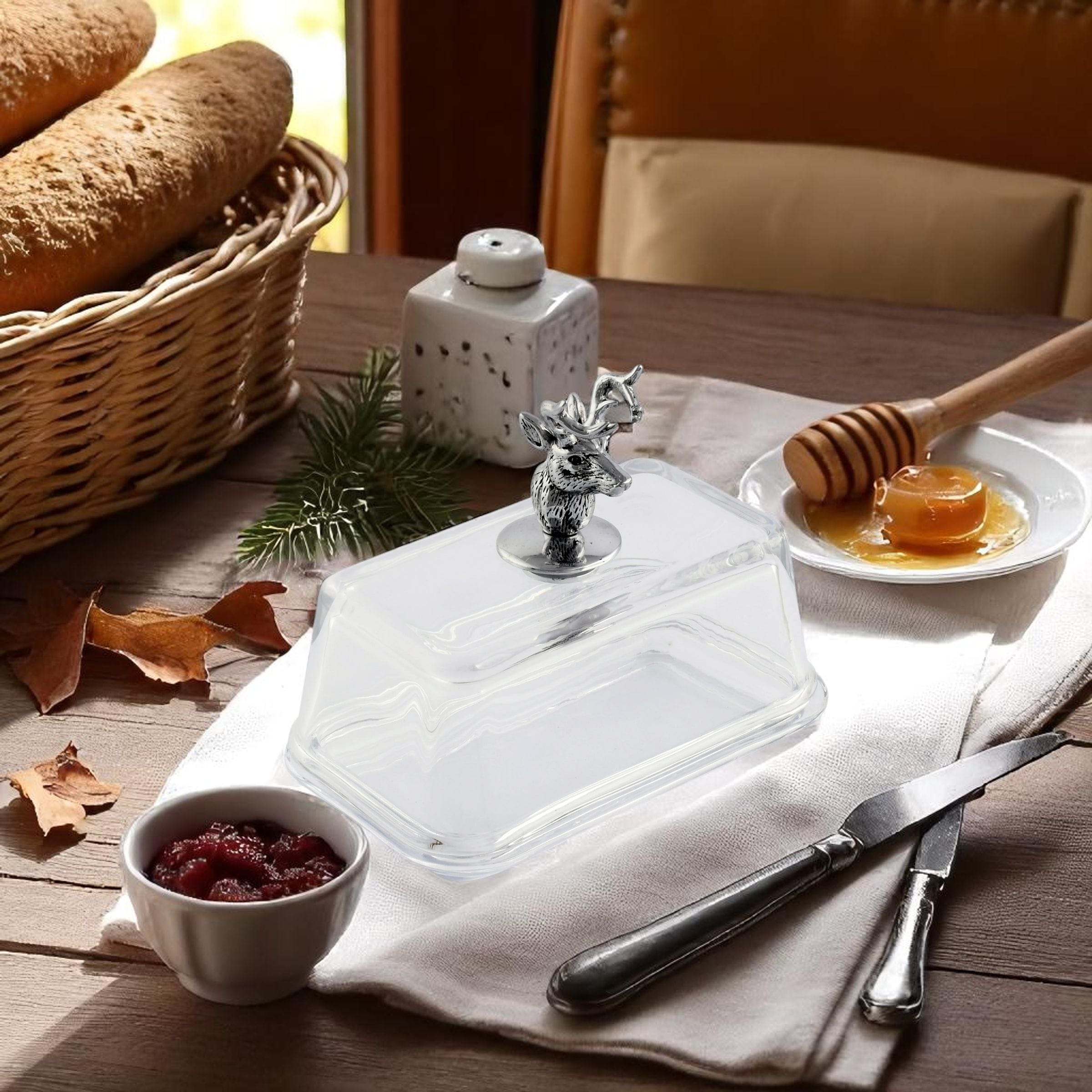 Glass Butter Dish - Elk