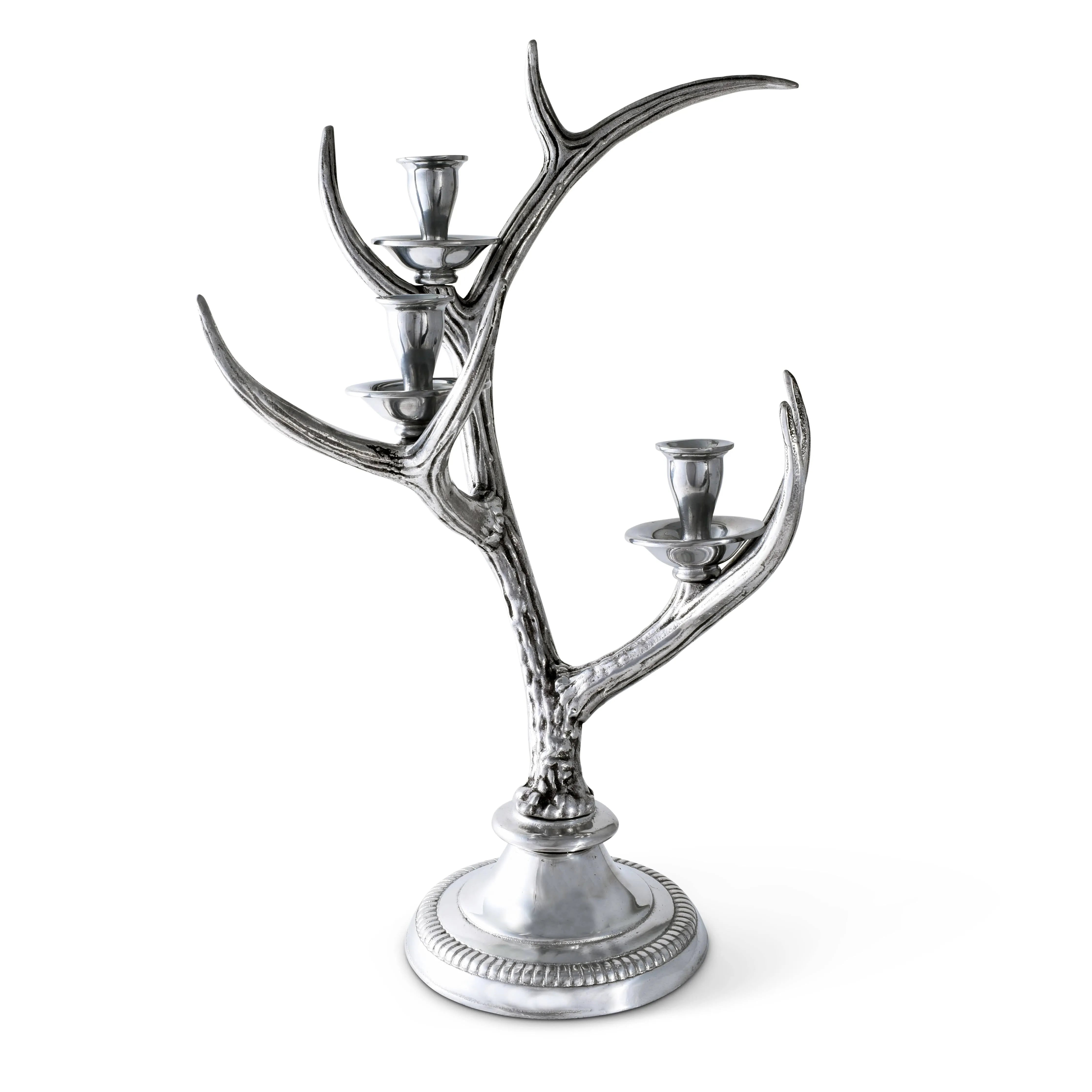 Three-Light Metal Antler Candlestick