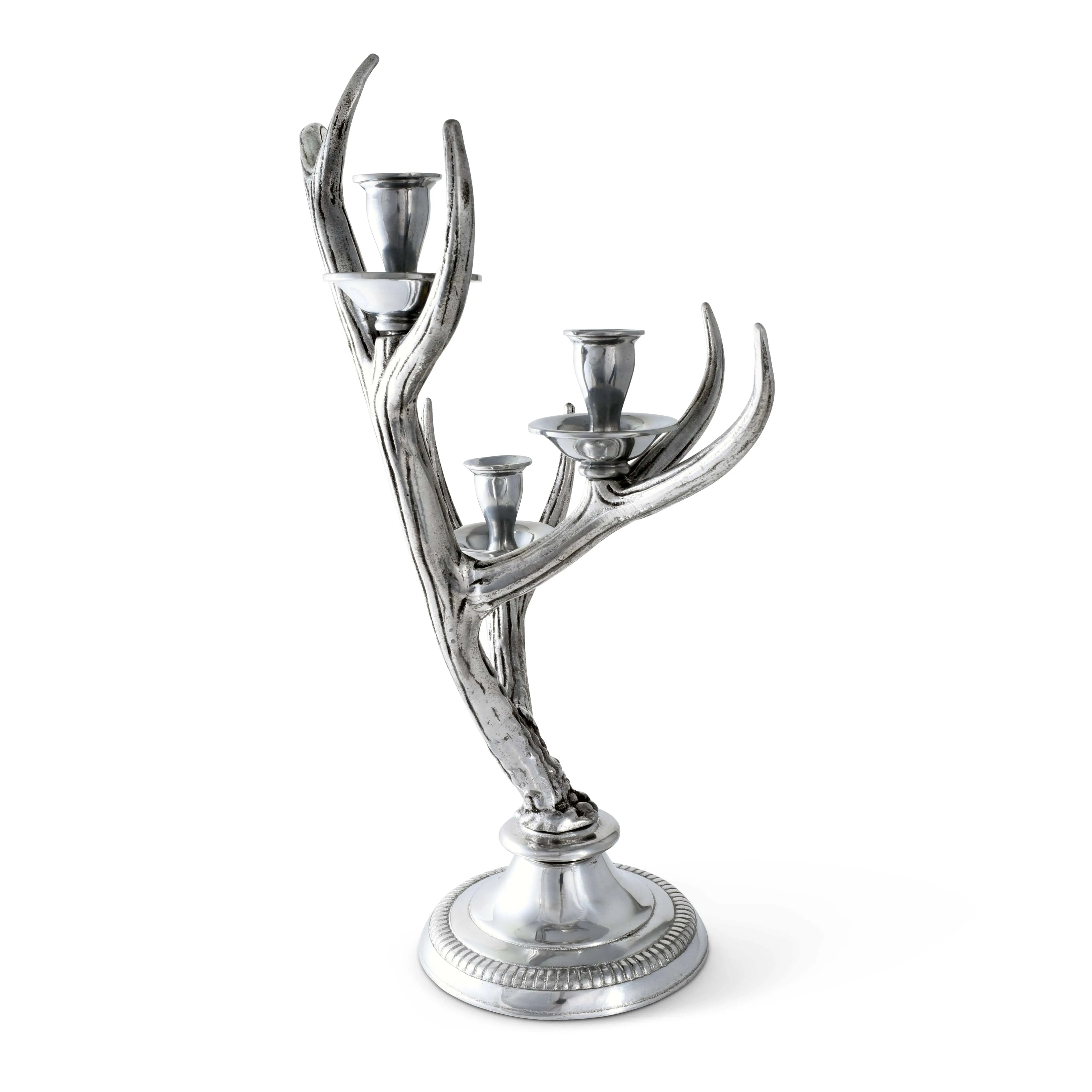 Three-Light Metal Antler Candlestick