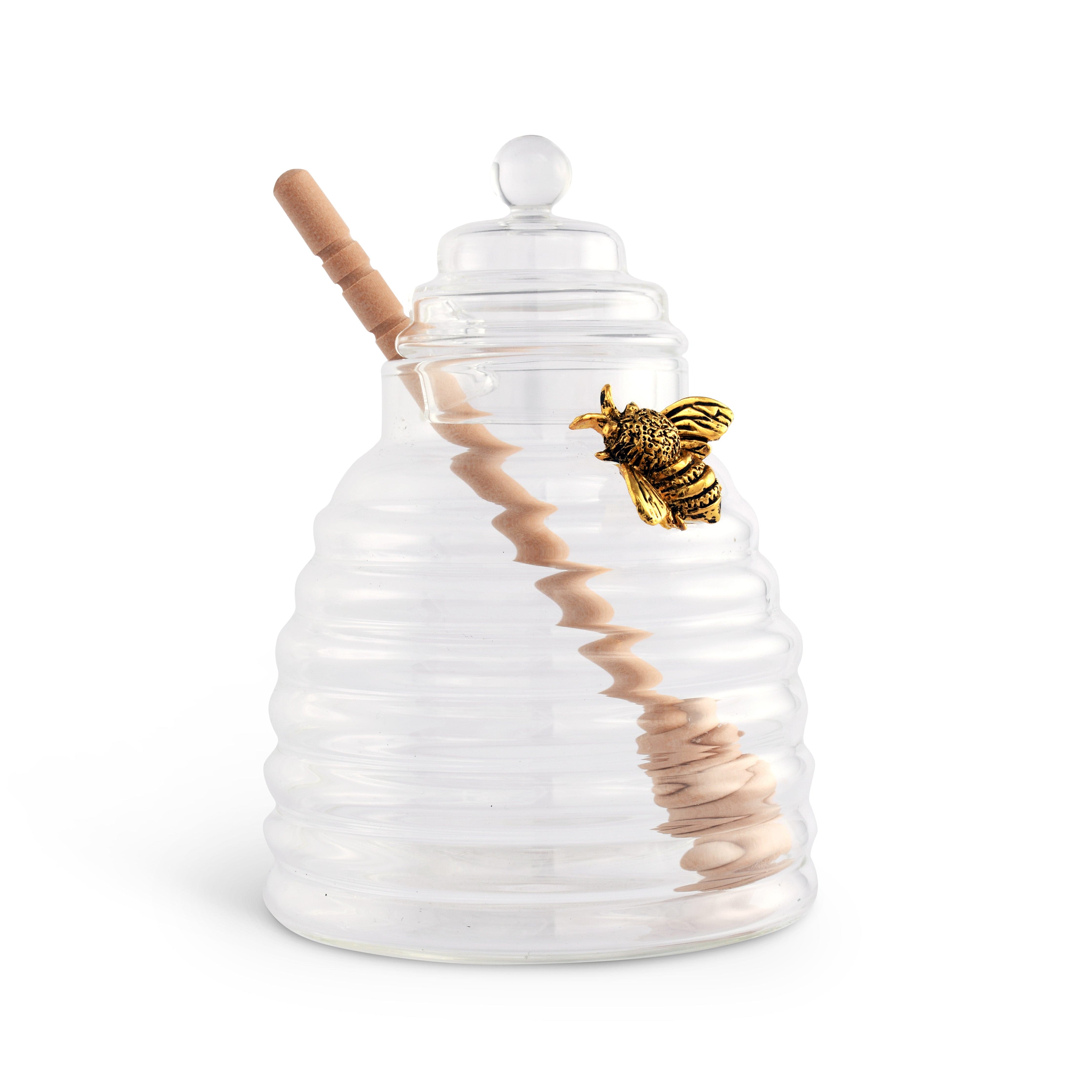 Gold Bee Honey Jar with Dipper