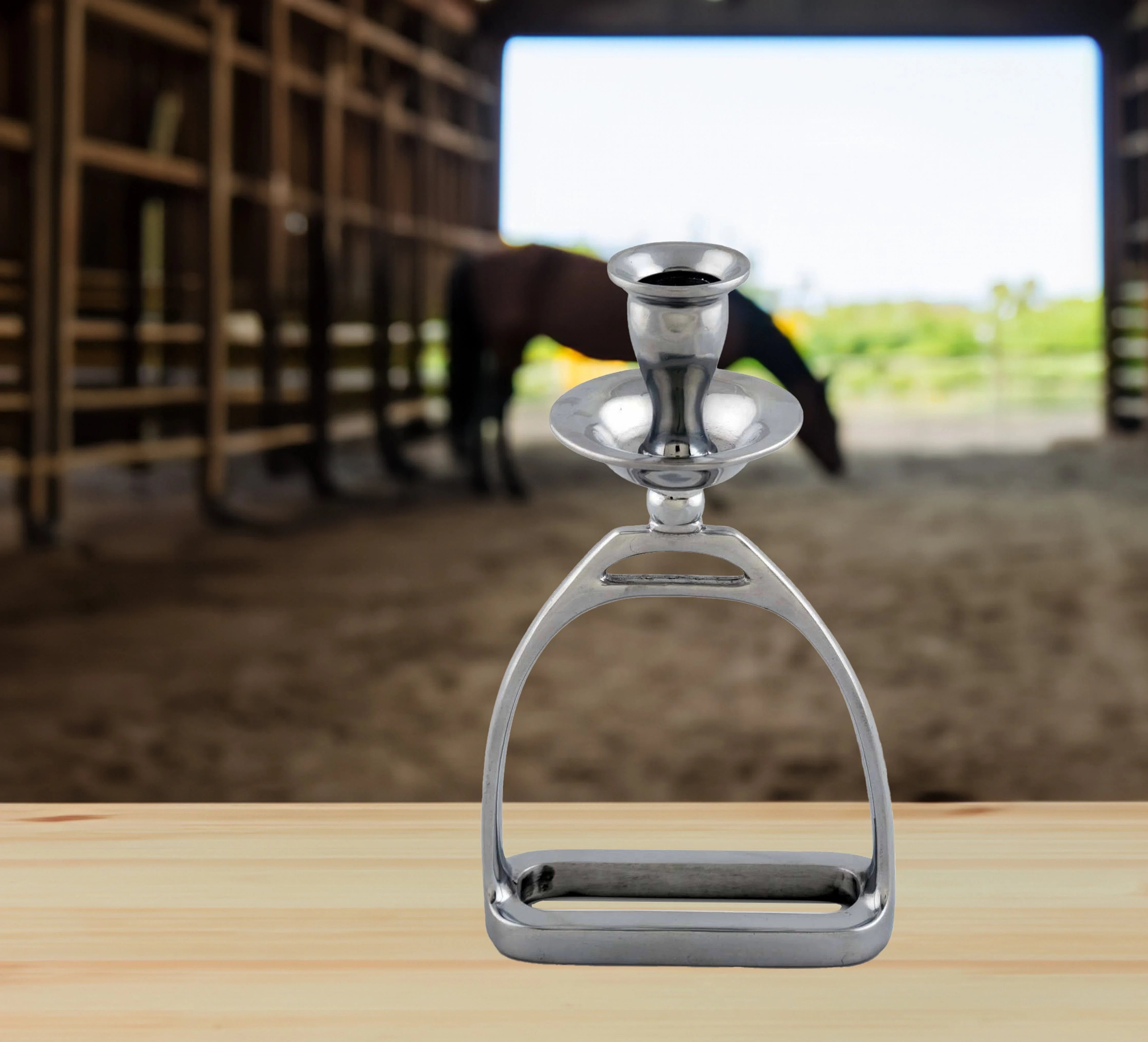 Equestrian Stirrup Candlestick