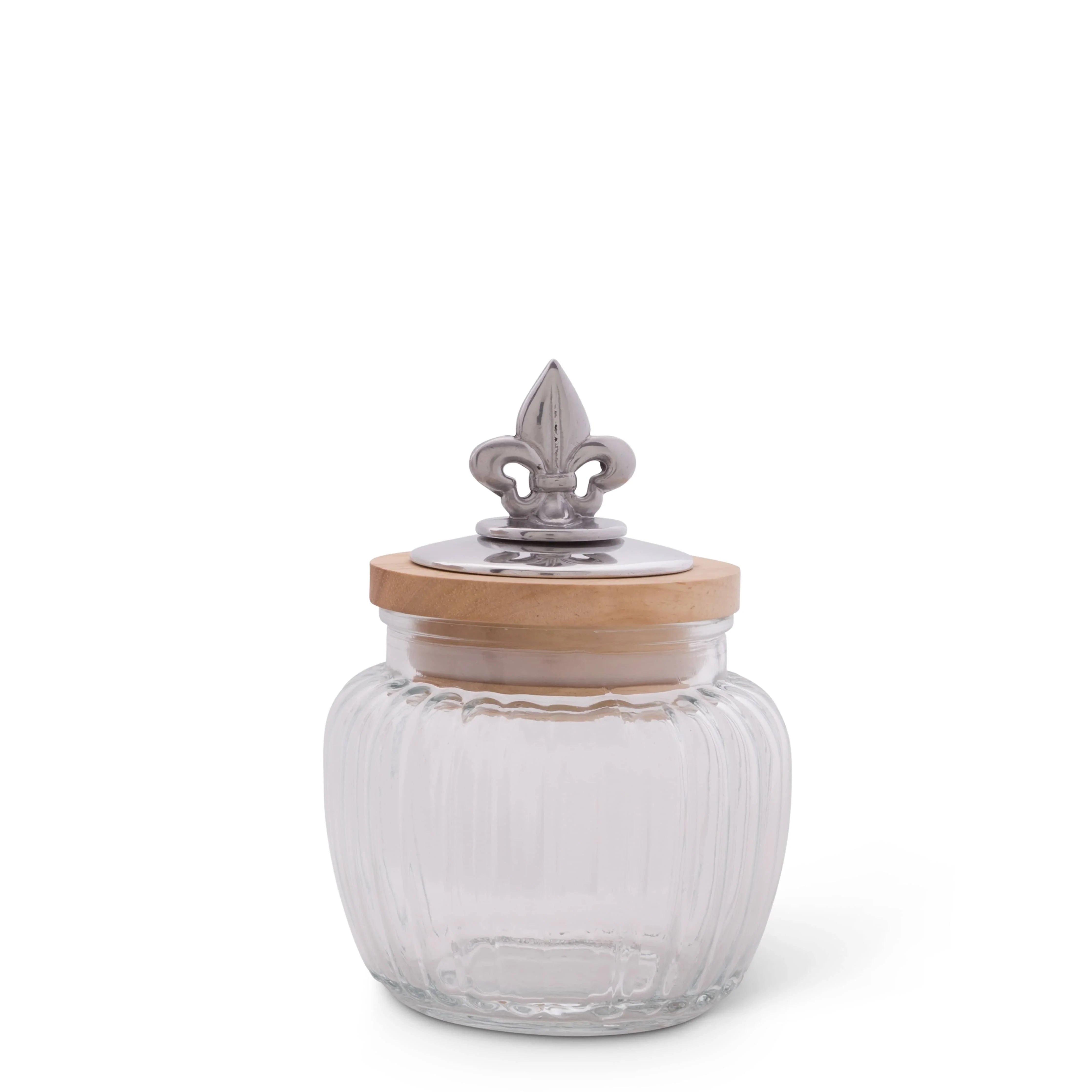 Fleur De Lis Knob Glass Canisters