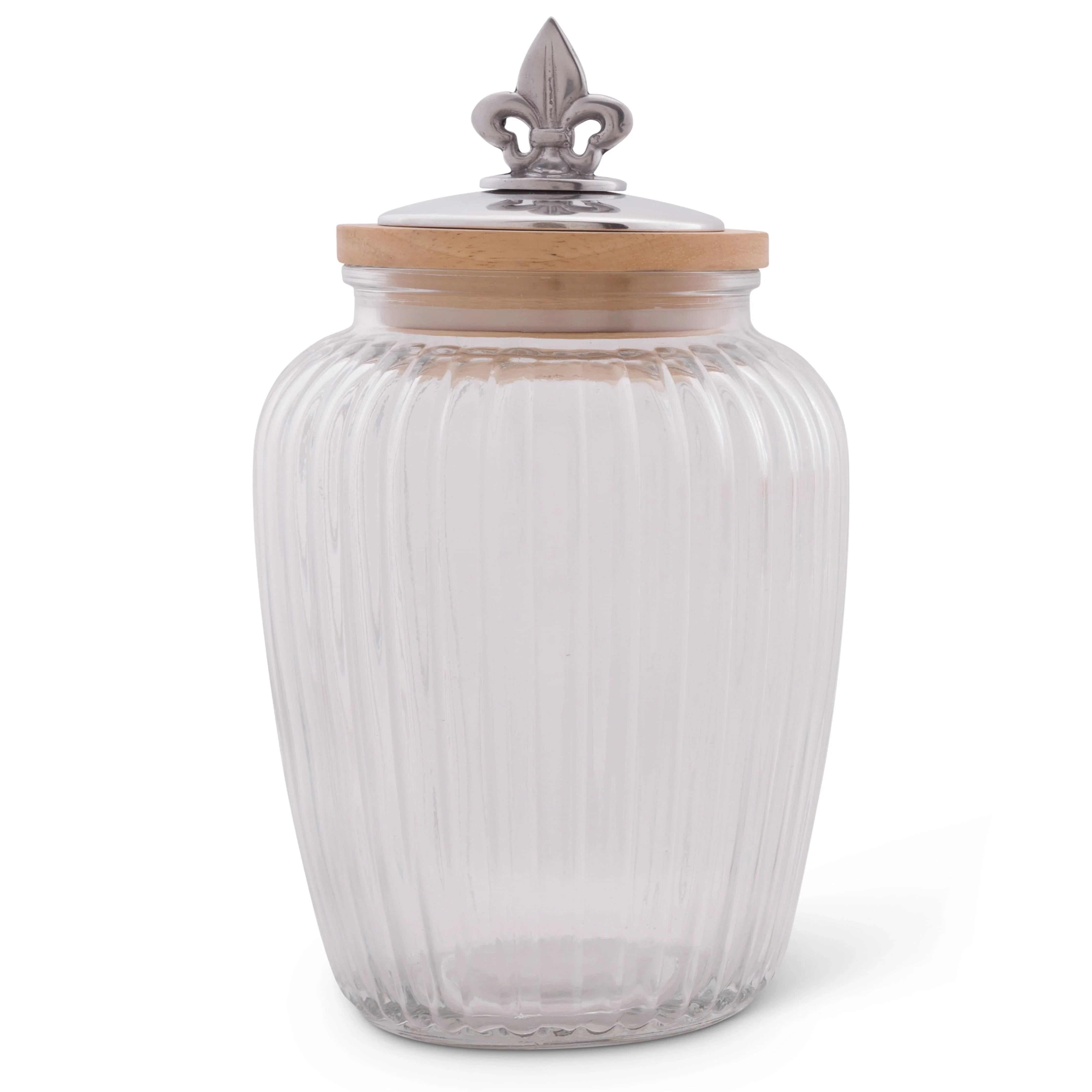 Fleur De Lis Knob Glass Canisters