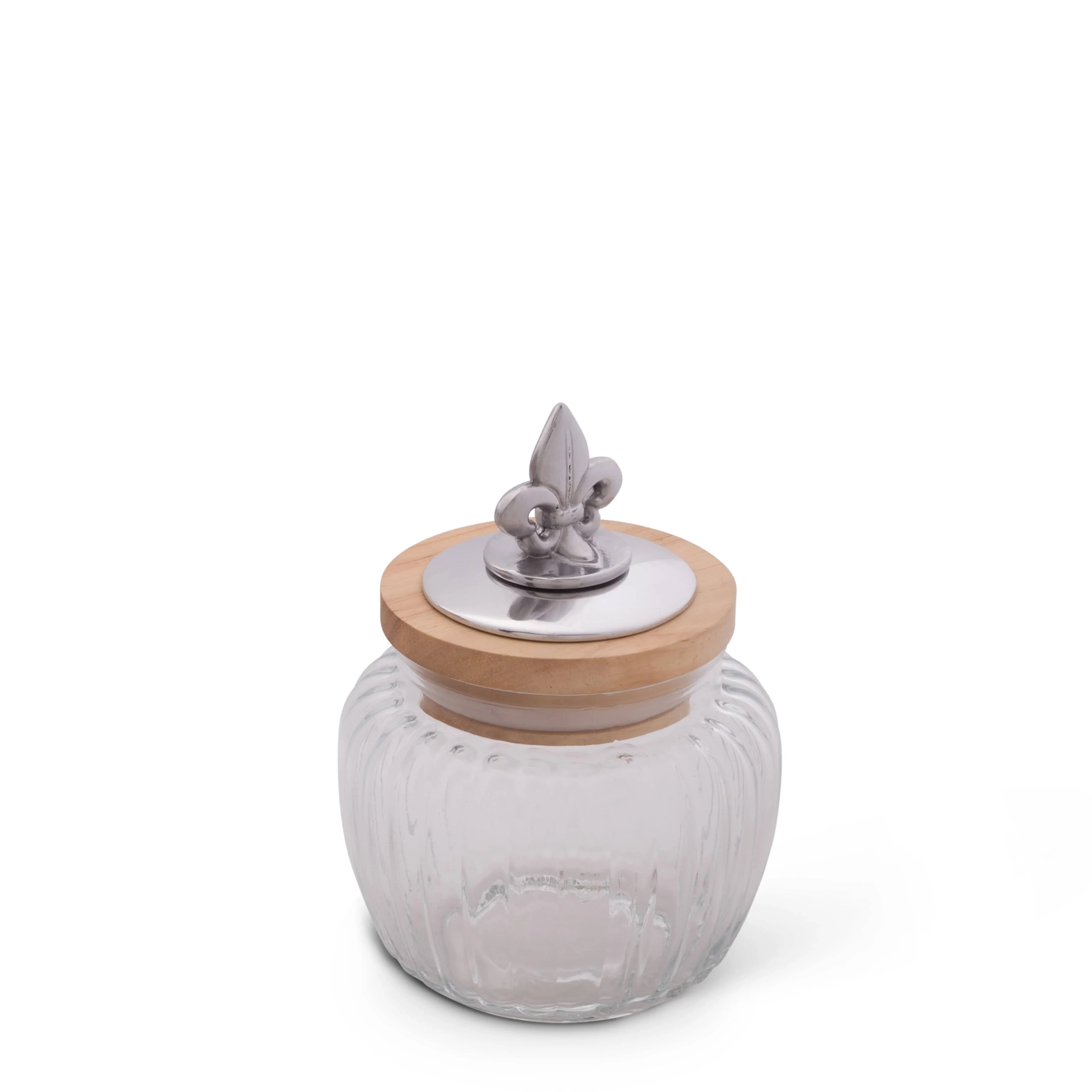 Fleur De Lis Knob Glass Canisters
