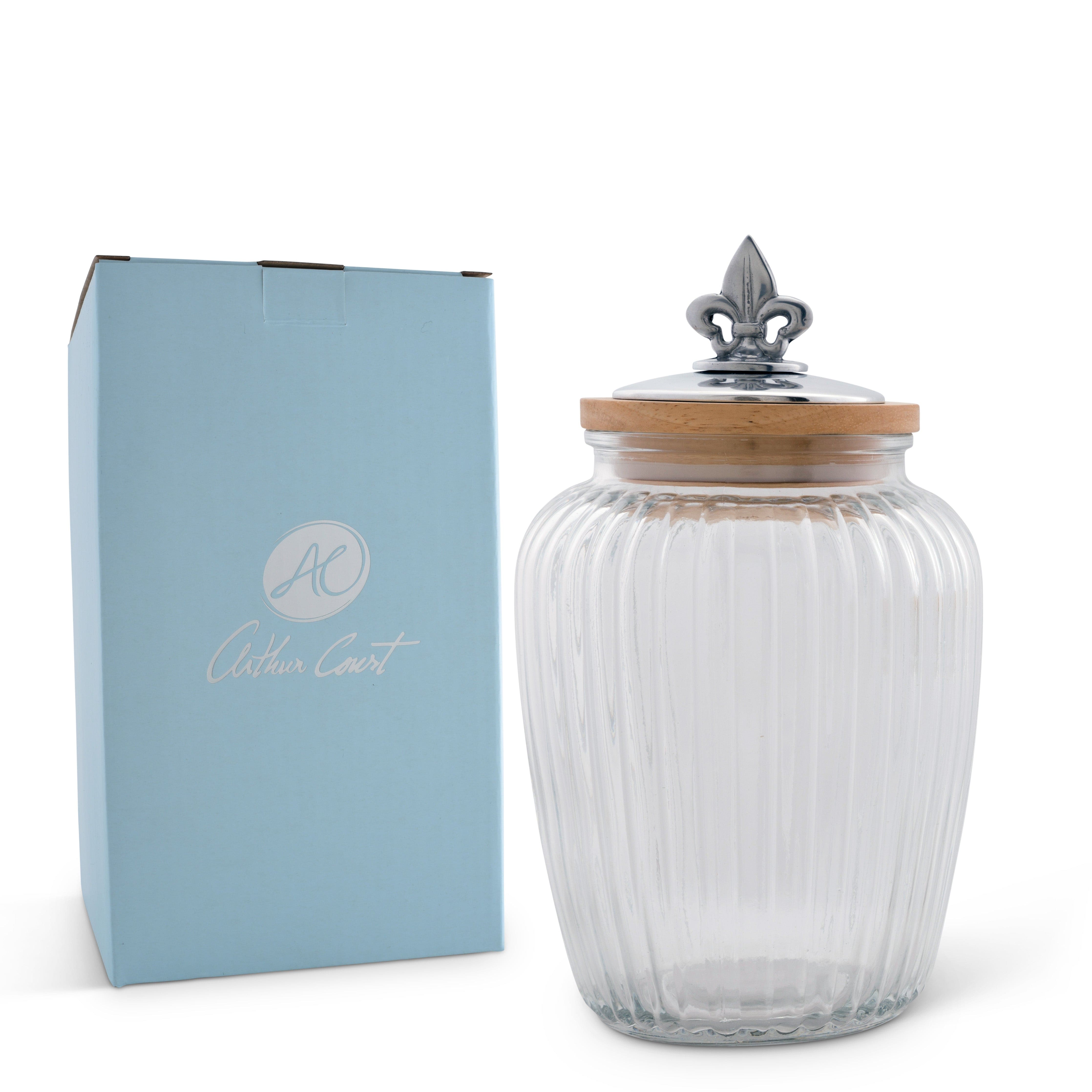 Fleur De Lis Knob Glass Canisters