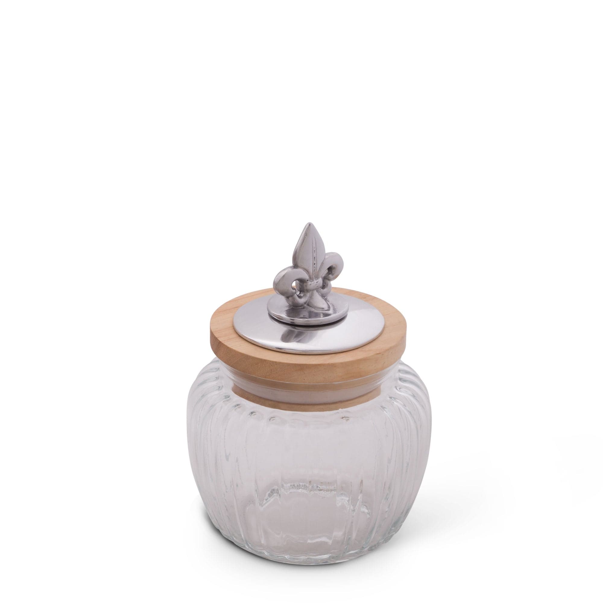 Fleur De Lis Knob Glass Canisters